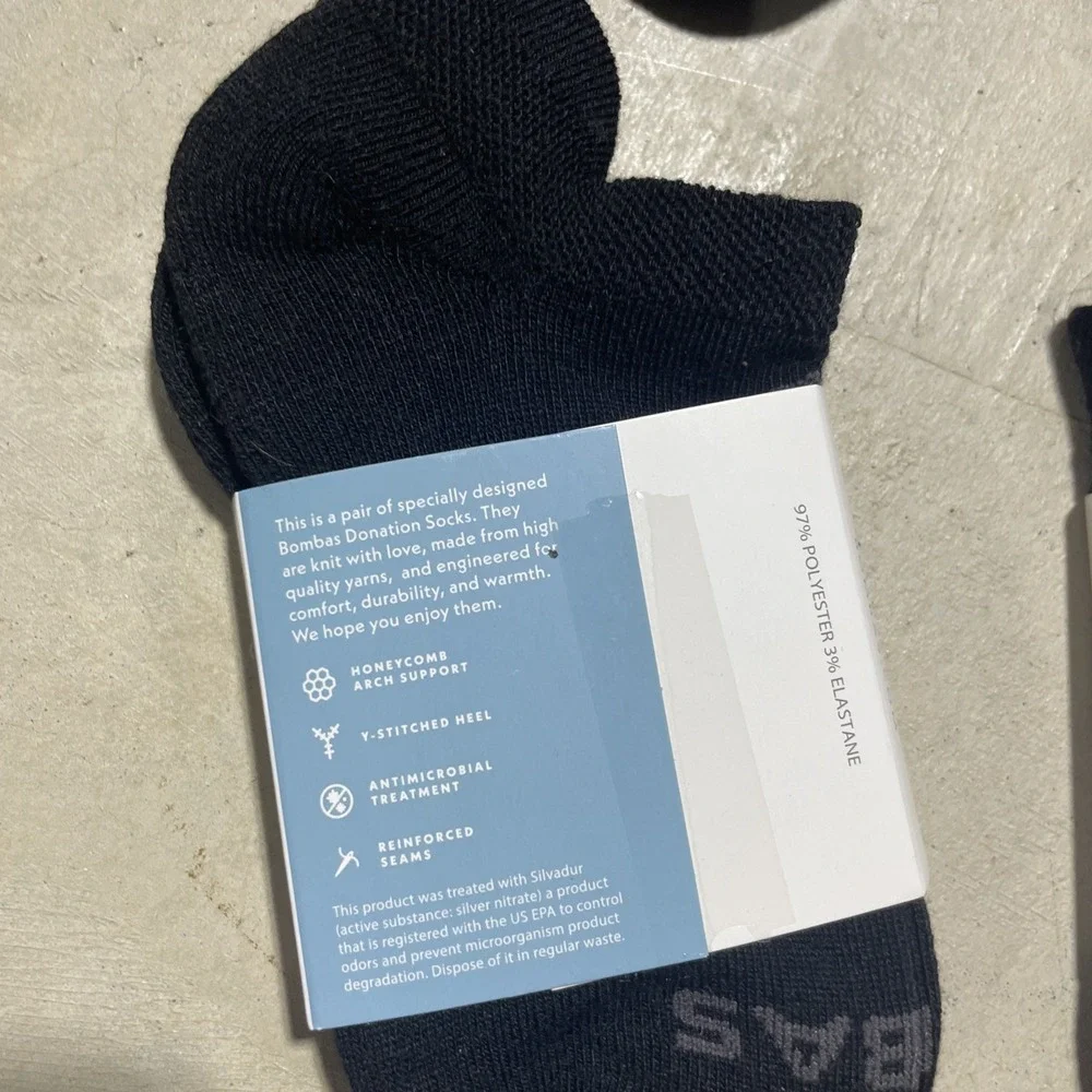 BOMBAS Lot (16 Pairs) Youth Black Ankle Socks Size Small New Superior Quality